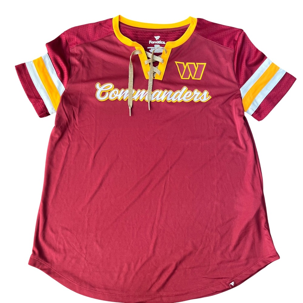 Fanatics‎ Washington Commanders Tunic Football Jersey Lace-Up Top